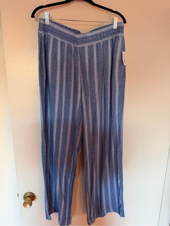 Old Navy Pants - Old Navy Blue & White Striped Wide-Leg Pants